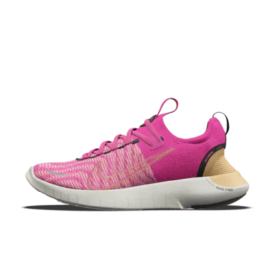 Nike Free RN By You Custom Men's Road Running Shoes - Fierce Pink/Red Stardust/Fierce Pink