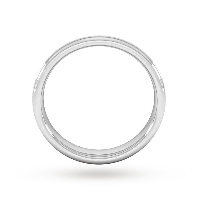 For Him 4mm Traditional Court Heavy Matt Centre With Grooves Wedding Ring In 18 Carat Yellow Gold detail 3