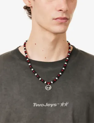 TWOJEYS Night Beaded Superstar 925 Sterling Silver-Plated Brass Necklace detail 2