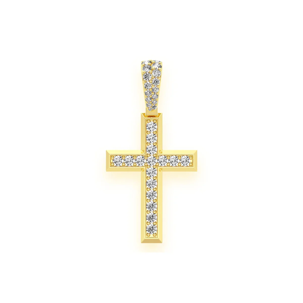 For Him Angle Diamond Cross in 1.15ctw / Rose Gold / Natural Diamond – Pendant
