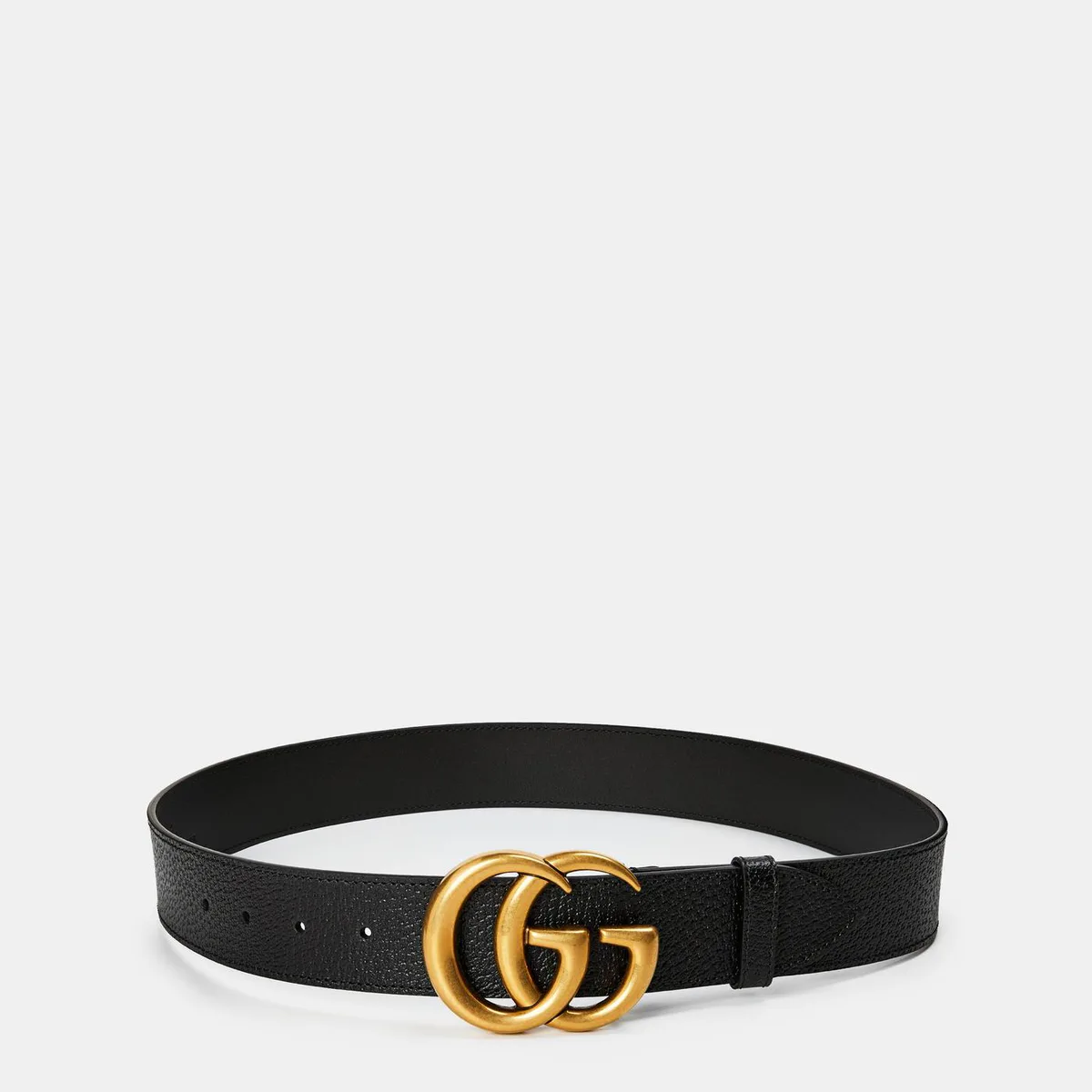 Gucci Wide Leather Belt With Double G Buckle