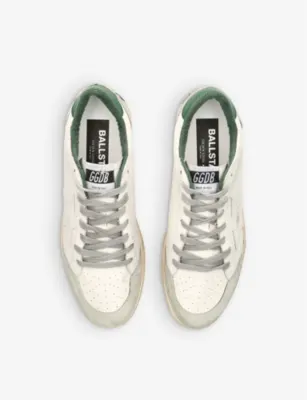 GOLDEN GOOSE Ballstar logo-print leather low-top trainers - EUR 40 / 6 UK MEN in GREEN OTH, additional product view 2