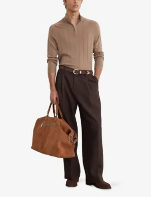 REISS Findlay Half-Zip Wide-Rib Merino Wool Jumper detail 2