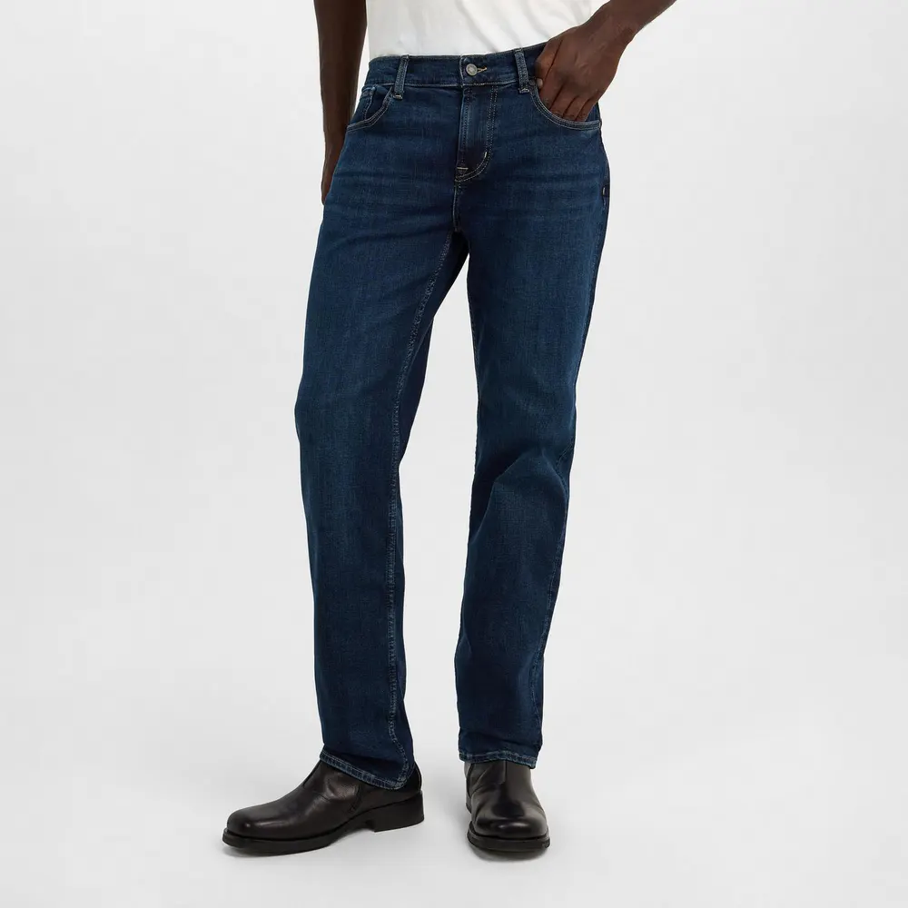 7 For All Mankind Men's Denim Mid Rise Straight Leg Jeans detail 3