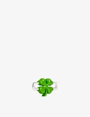 POUBEL Clover Sterling-Silver and Enamel Charm detail 2
