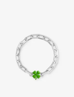 POUBEL Clover Sterling-Silver and Enamel Charm detail 3