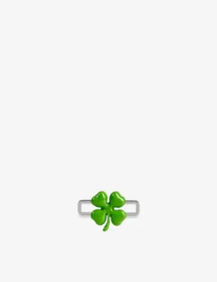 POUBEL Clover Sterling-Silver and Enamel Charm