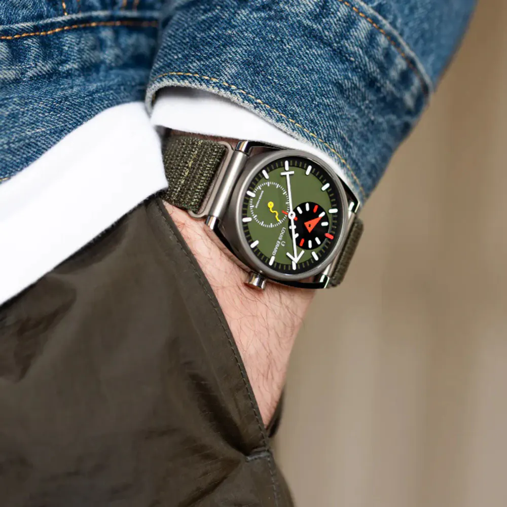 Louis Erard Le Régulateur x Alain Silberstein Limited Edition 40mm Unisex Watch Green in Green, additional product view 3