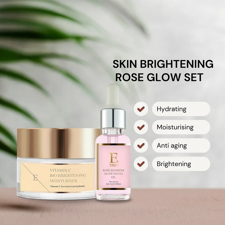 Erth Skin London Rose Blossom Glow Facial Oil 30ml + Vitamin C Bio Brightening Moisturiser 50ml detail 2
