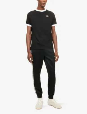 SERGIO TACCHINI Pino Ringer Brand-Embroidered Cotton-Jersey T-Shirt in BLACK, additional product view 2