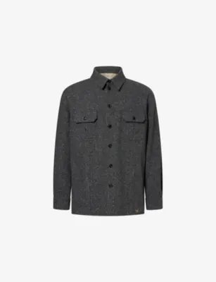 VALENTINO GARAVANI Patch-Pocket Oversize Wool-Blend Overshirt