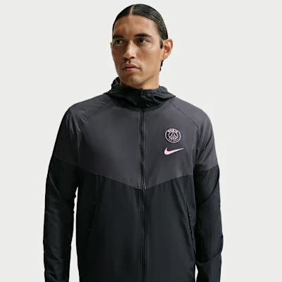 Nike Paris Saint-Germain City Side Men's Football Jacket - Black/Anthracite/Pink Beam