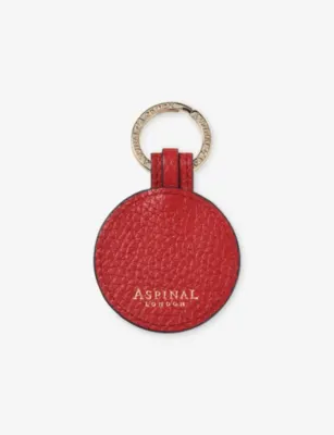 ASPINAL OF LONDON Round Bee Leather Keyring 6cm detail 2