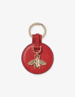 ASPINAL OF LONDON Round Bee Leather Keyring 6cm