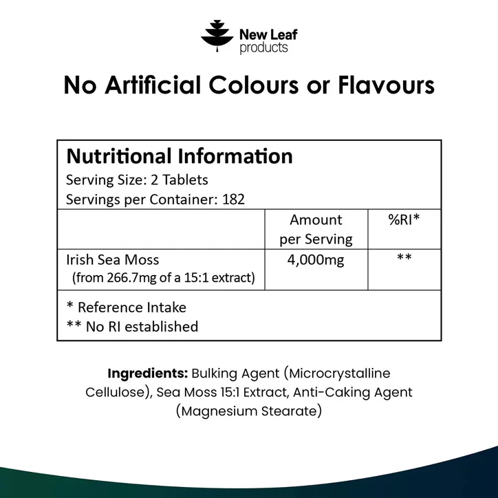 New Leaf Products Sea Moss Tablets 365s, additional product view 2