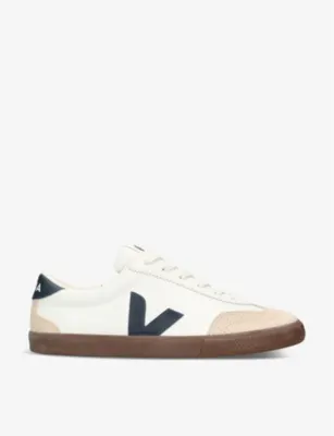 VEJA Men's Volley logo-embroidered leather low-top trainers - EUR 45 / 11 UK MEN in WHITE/BLK – Mens | Trainers | Lace up trainers