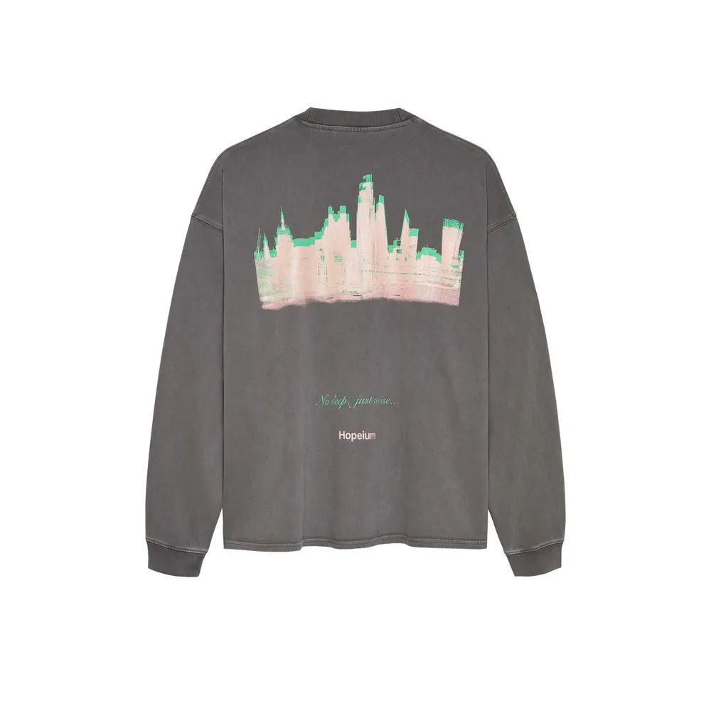 Hopeium Hopeium No Sleep Tee Sn64 in Washed Grey, additional product view 2