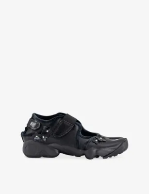 For Him Air Rift Leather Trainers - EUR 43.5 / 9.5 UK MEN in BLACK METALLIC SILVE – Mens | Trainers | Lace up trainers