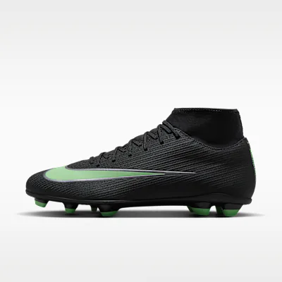 Nike Mercurial Superfly 11 Club Multi-Ground High-Top Football Boots - Black/Black/Illusion Green