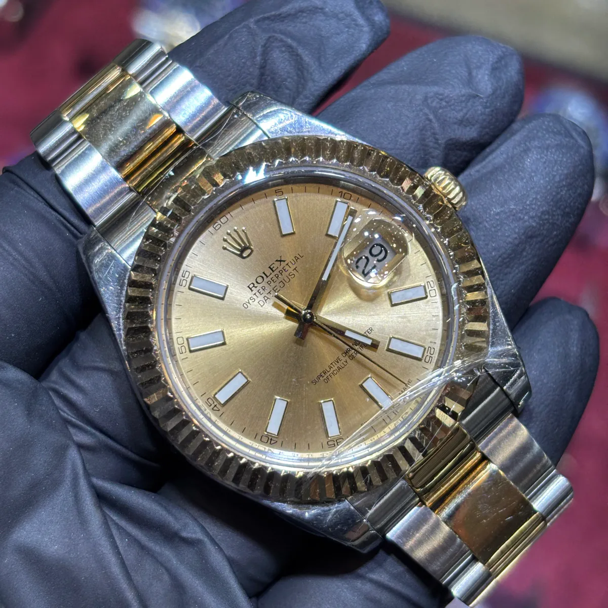 ANKUR - For Him WATCHES 2014 Rolex Datejust 41mm | Two Tone Yellow Gold | Champagne Stick Dial – Watch