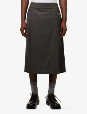 SIMONE ROCHA Tailored Checked Wool-Blend Kilt detail 3