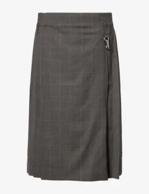 SIMONE ROCHA Tailored Checked Wool-Blend Kilt