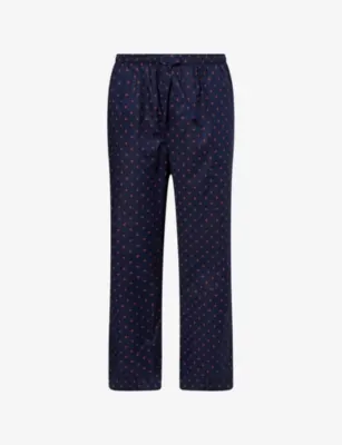 DEREK ROSE Nelson Printed Cotton Lounge Trousers