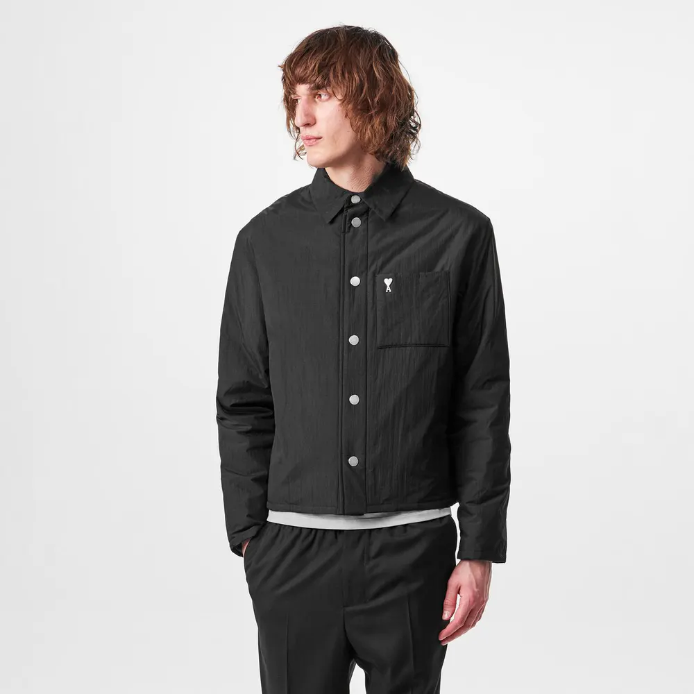 Ami Paris Men's Ami de Coeur Padded Water-Repellent Long Sleeve Overshirt detail 3