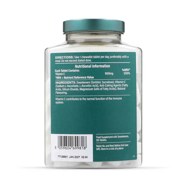 For Him High Strength Chewable Vitamin C 1000mg 120 Tablets detail 3