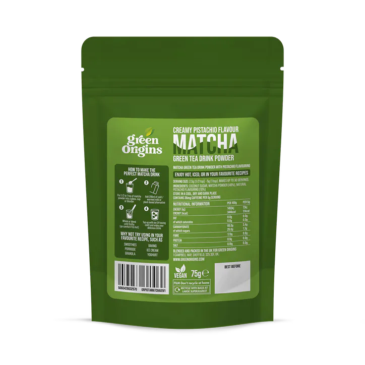 Green Origins Creamy Pistachio Matcha Green Tea Drink Powder 75g, additional product view 2