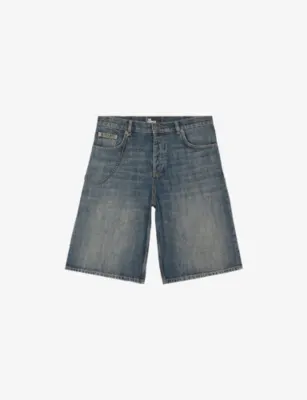 THE KOOPLES Straight-Leg Faded-Wash Denim Shorts