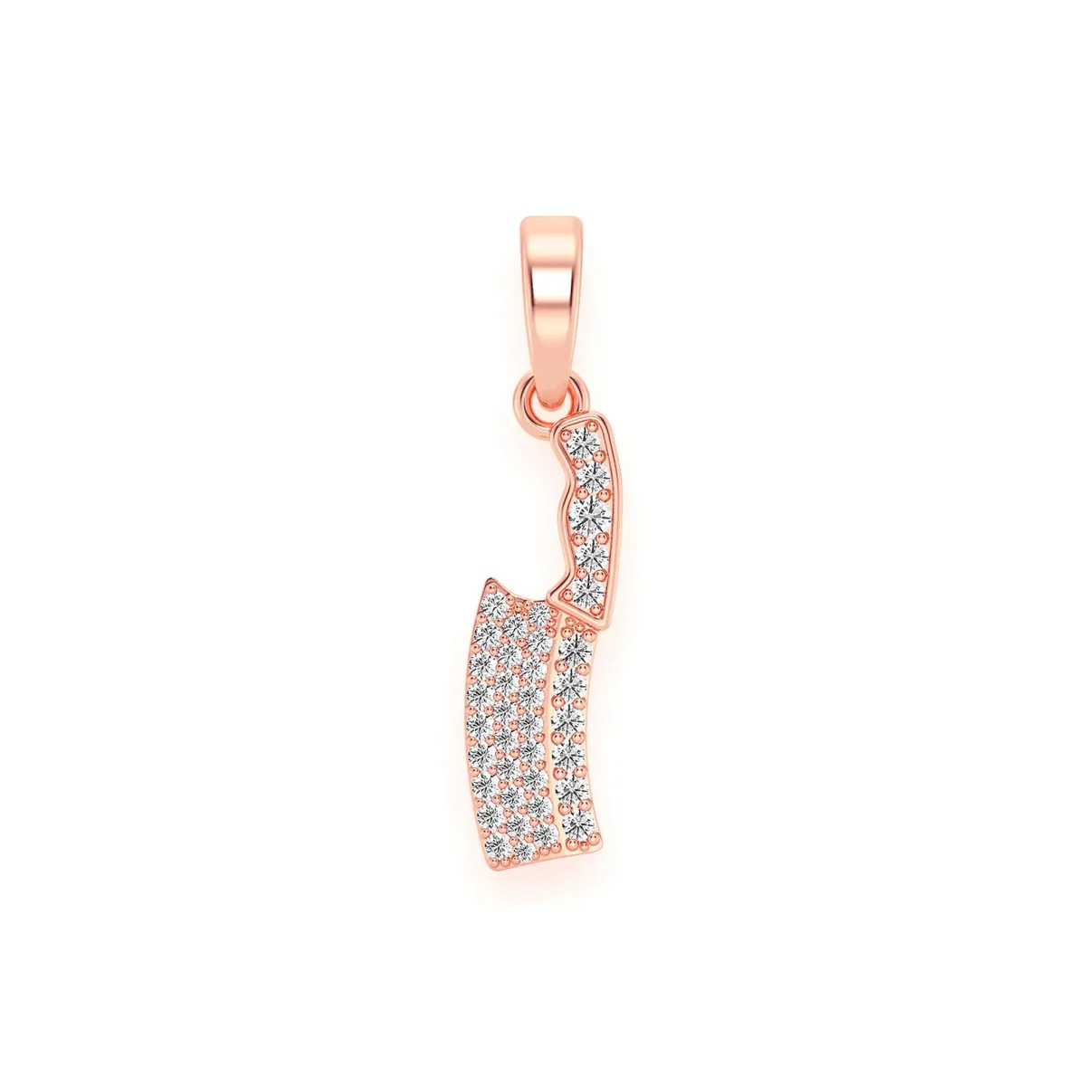 For Him Butcher Knife Diamond Pendant