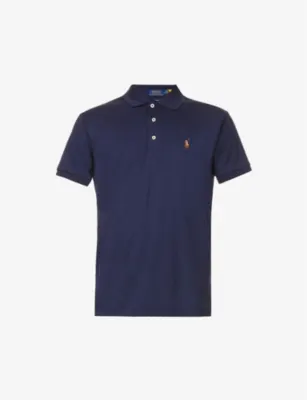POLO RALPH LAUREN Short-sleeved logo-embroidered custom slim-fit cotton-jersey polo shirt - American Heather detail 3