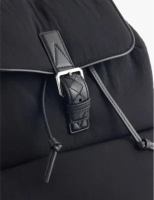 BOTTEGA VENETA Nylon Intrecciato brand-patch woven backpack detail 3