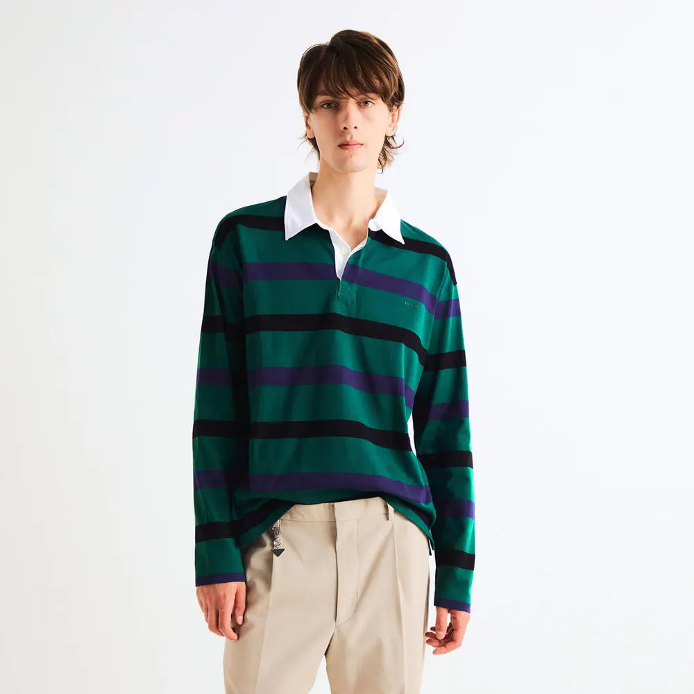 Prada Men's Long Sleeve Polo Shirt detail 3
