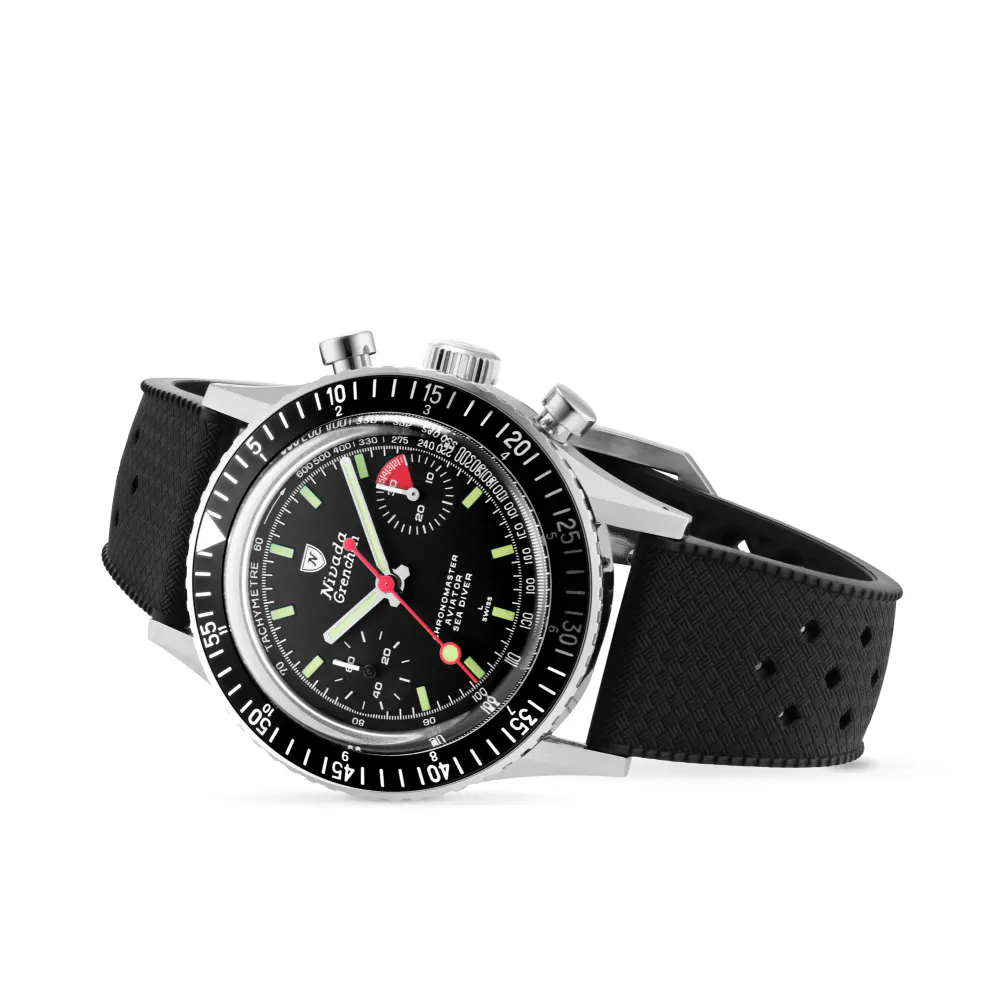Nivada Grenchen Chronomaster Lollipop 38mm Mens Watch Black in Black, additional product view 2