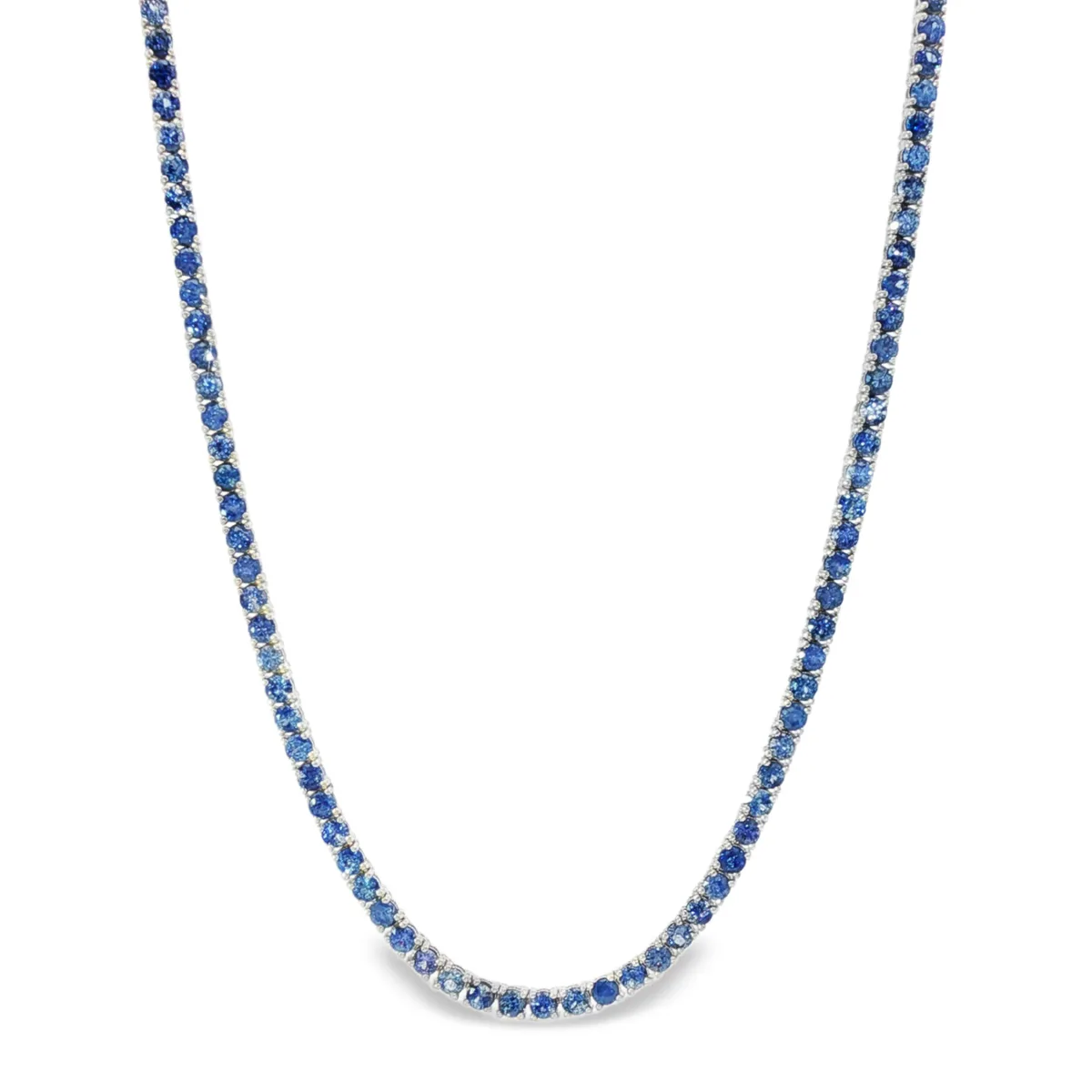 AHMED - MOON JEWELRY Blue Sapphire Tennis Chain 71083 in Rose Gold / 18 Inches – Chain