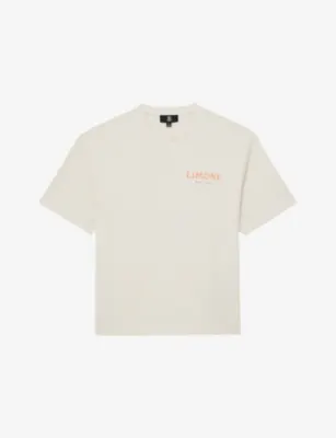 REISS Calvino Graphic-Print Relaxed-Fit Cotton T-Shirt