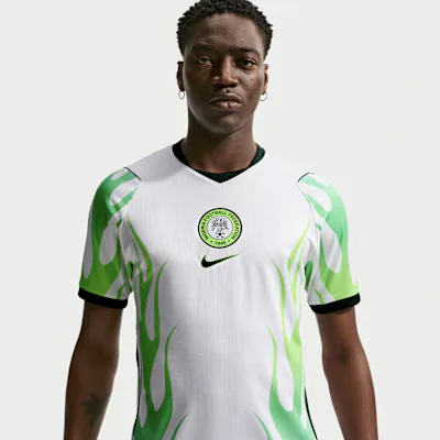 Nike Nigeria 2026 Stadium Away Men's Nike Dri-FIT Football Replica Jersey - White/Green Glow/Black