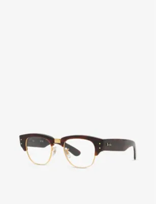 RAY-BAN RX0316V Mega Clubmaster square-frame tortoiseshell optical glasses detail 2