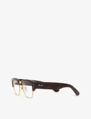 RAY-BAN RX0316V Mega Clubmaster square-frame tortoiseshell optical glasses detail 3