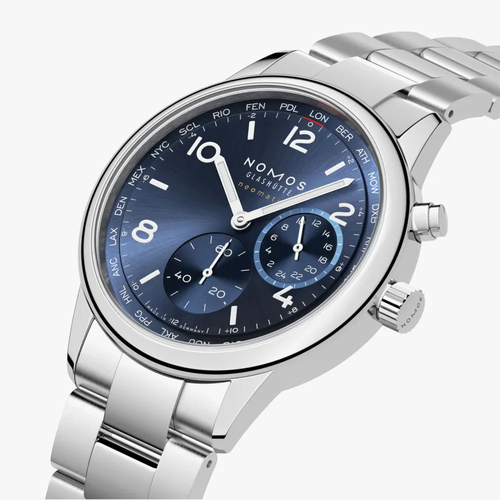 NOMOS Glashutte Club Sport Neomatik Worldtimer 40mm Mens Watch Blue in Blue, additional product view 3