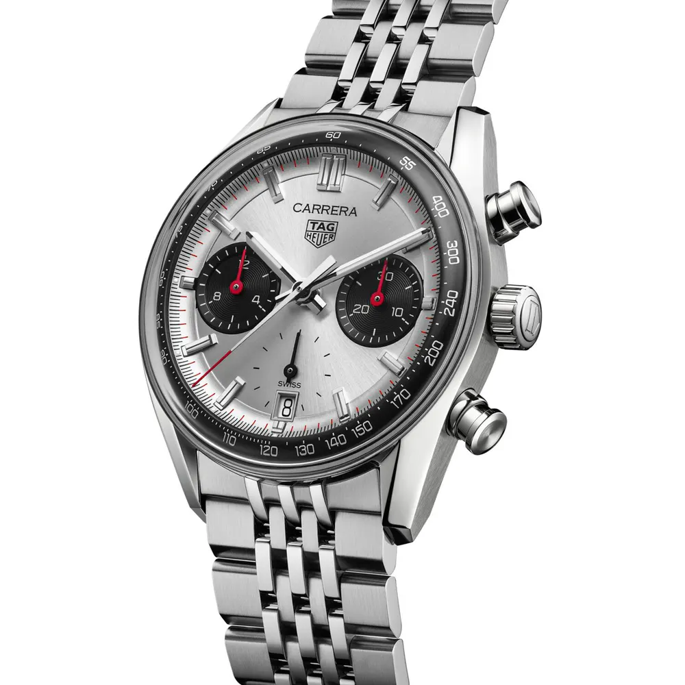TAG Heuer Carrera Chronograph 39mm Mens Watch Silver detail 2
