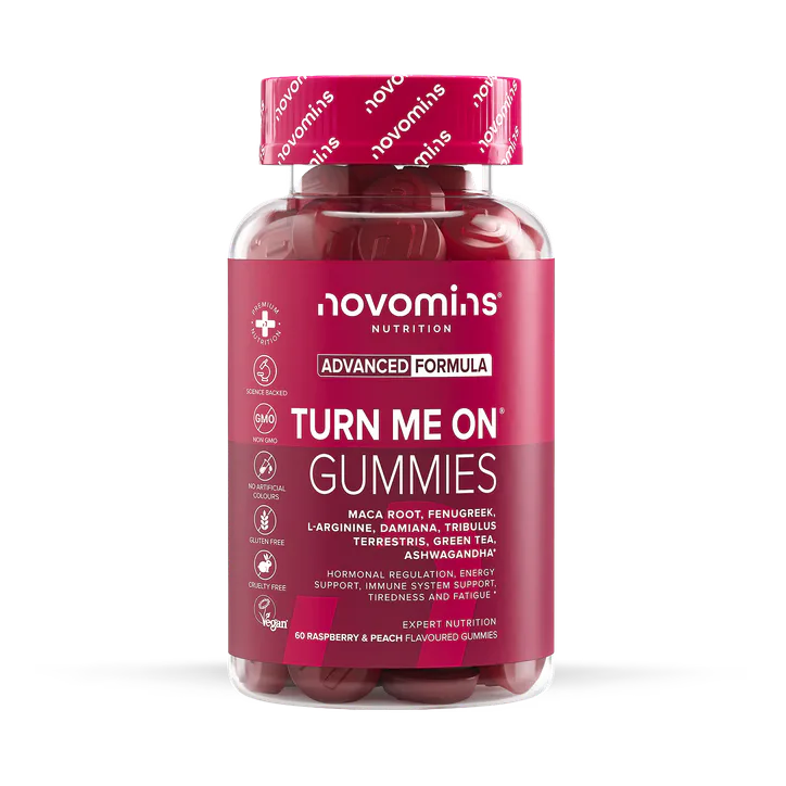 Novomins Libido Turn Me On Raspberry & Peach Flavoured 60 Gummies