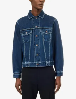 TOTEME Indigo-Wash Denim Jacket in INDIGO, additional product view 3