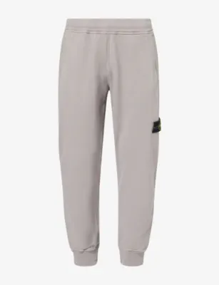STONE ISLAND Logo-Patch Tapered Cotton Jogging Bottoms