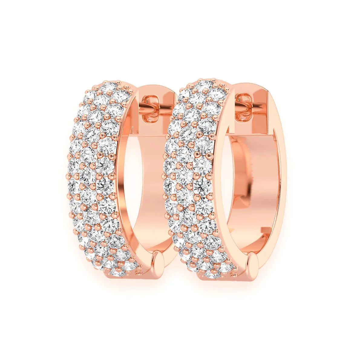 For Him Bubble Row Diamond Huggies in 0.33ctw / Rose Gold / Natural Diamond – Earring