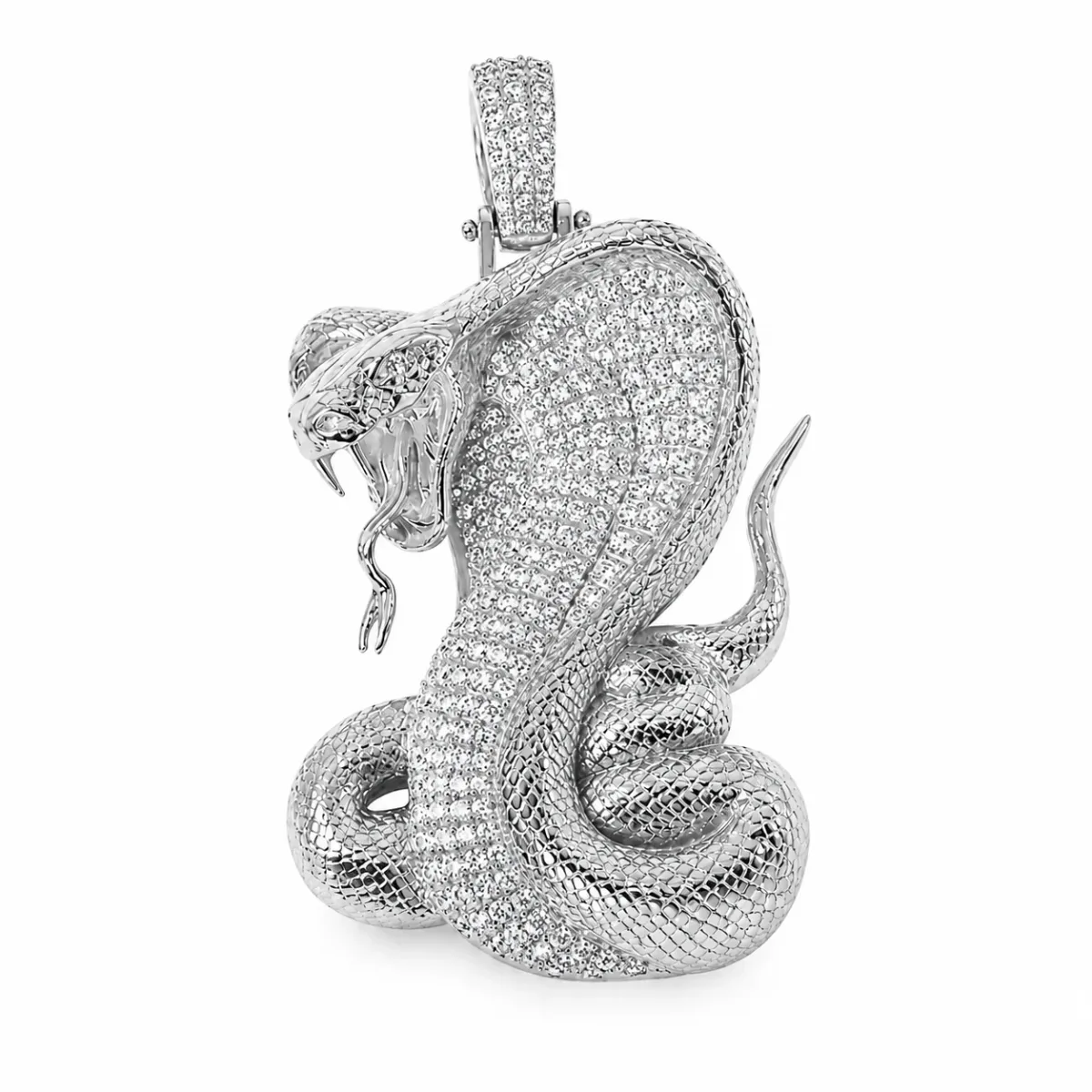 RINA - For Him FACTORY 14K Gold Diamond Cobra Pendant 67271 in White Gold – Pendant