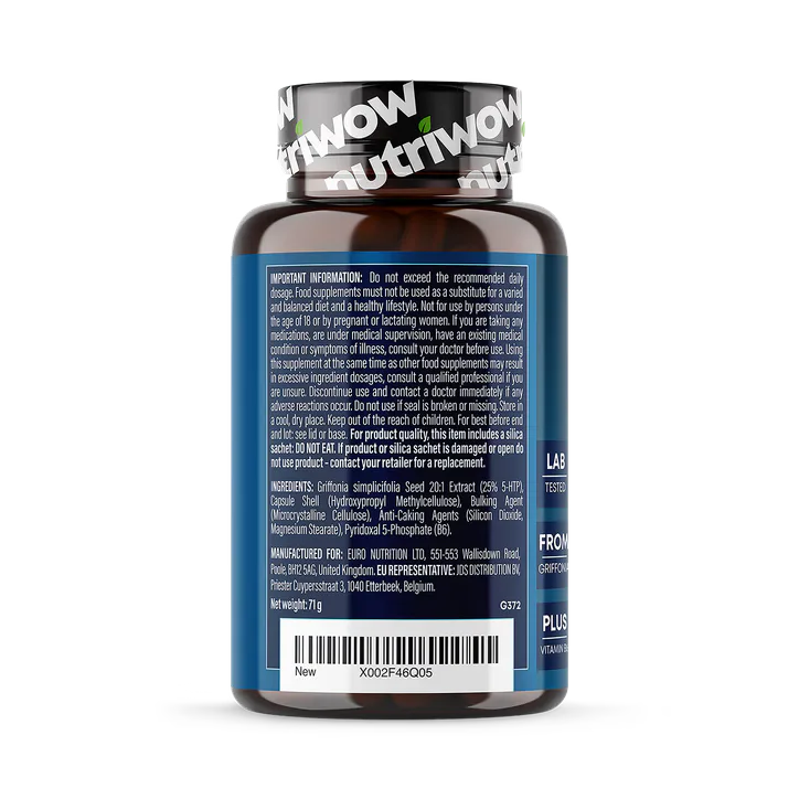 Nutriwow 5HTP Capsules - High Strength 5-HTP 100mg from Griffonia Seed Complex - 120 Vegan Capsules detail 2