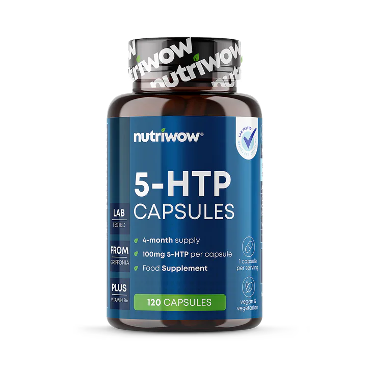 Nutriwow 5HTP Capsules - High Strength 5-HTP 100mg from Griffonia Seed Complex - 120 Vegan Capsules